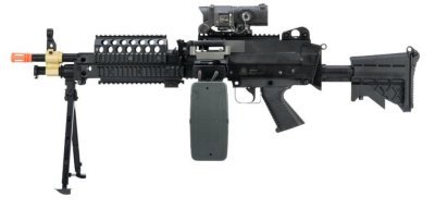 FN HERSTAL A&K CYBERGUN AEG M249 MINIMI MK46 SAW MACHINE GUN AIRSOFT RIFLE BLACK Arsenal Sports