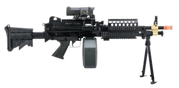 FN HERSTAL A&K CYBERGUN AEG M249 MINIMI MK46 SAW MACHINE GUN AIRSOFT RIFLE BLACK