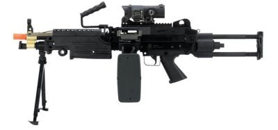 FN HERSTAL A&K CYBERGUN AEG M249 MINIMI PARA MKII SAW MACHINE GUN AIRSOFT RIFLE BLACK Arsenal Sports