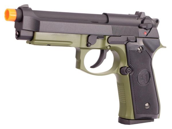 KJW GBB M9A1 BLOWBACK AIRSOFT PISTOL BLACK & OD GREEN