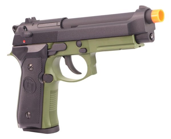 KJW GBB M9A1 BLOWBACK AIRSOFT PISTOL BLACK & OD GREEN