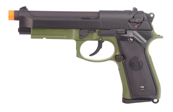 KJW GBB M9A1 BLOWBACK AIRSOFT PISTOL BLACK & OD GREEN