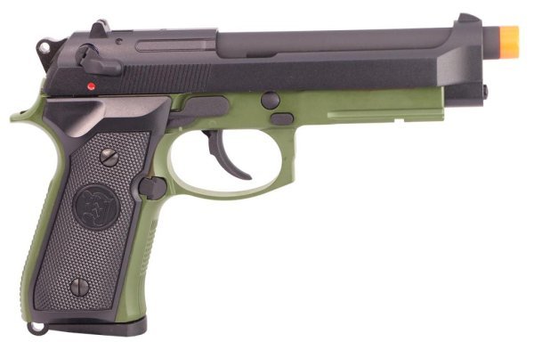 KJW GBB M9A1 BLOWBACK AIRSOFT PISTOL BLACK & OD GREEN