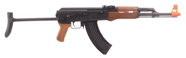 CYMA AEG AK47S UNDERFOLDING WOOD FURNITURE AIRSOFT RILFLE WOOD / BLACK