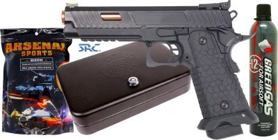 SRC GBB HI-CAPA 5.1 BABA YAGA BLOWBACK AIRSOFT PISTOL BLACK COMBO A Arsenal Sports