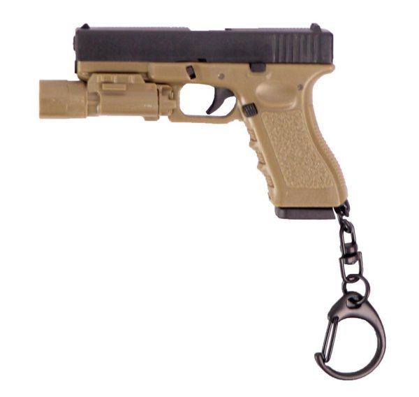 WOSPORT KEYCHAING17 WITH TACTICAL FLASHLIGHT 1:4 BLACK TAN