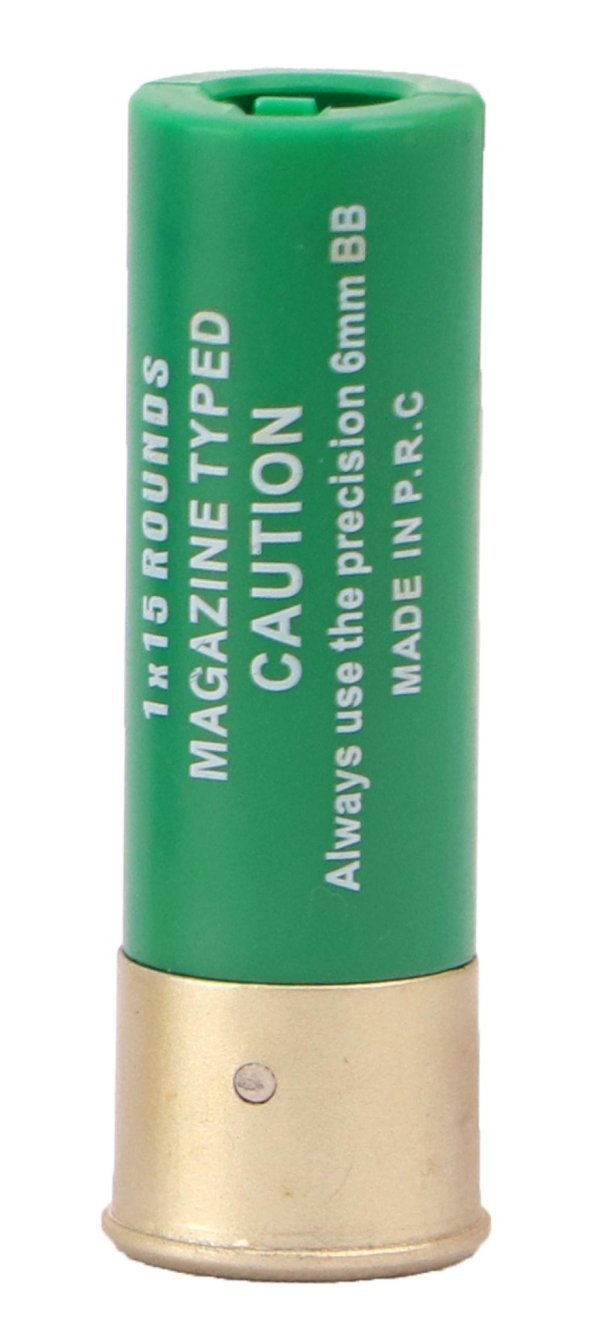 WOSPORT SHELL SHOTGUN AIRSOFT 6MM 15RD GREEN 6PCS