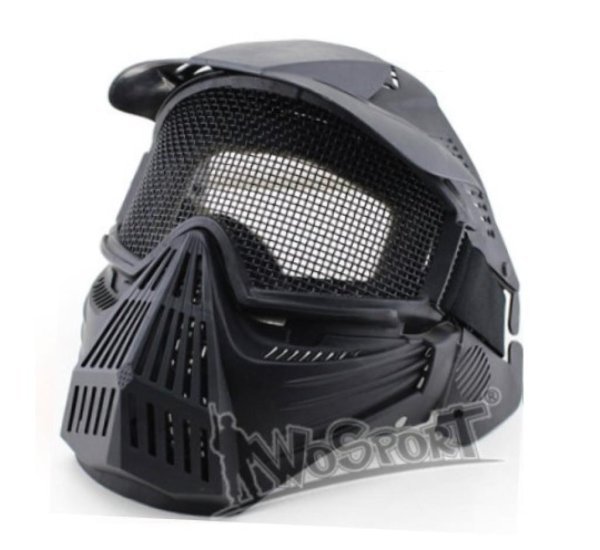 WOSPORT MASK FULL FACE TRANSFORMERS LEADER MESH BLACK