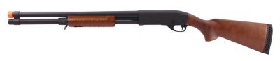 S&T ARMAMENT SPRING BOLT ACTION M870 LONG AIRSOFT RIFLE WOOD / BLACK Arsenal Sports