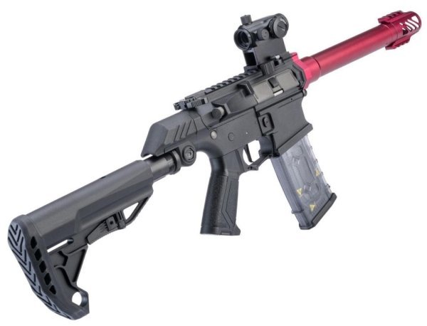 G&G AEG SSG-1 USR WITH VARIABLE ANGLE STOCK AND ETU AIRSOFT RIFLE RED