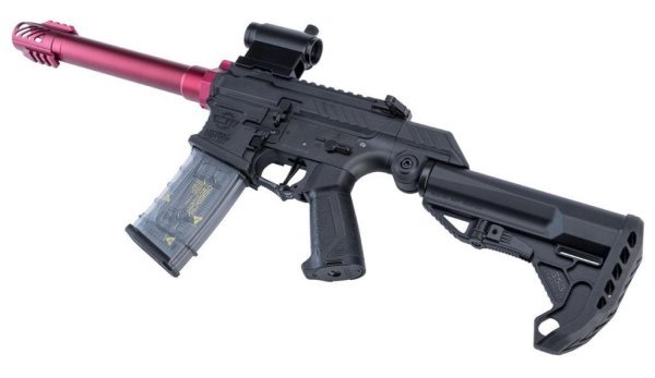 G&G AEG SSG-1 USR WITH VARIABLE ANGLE STOCK AND ETU AIRSOFT RIFLE RED