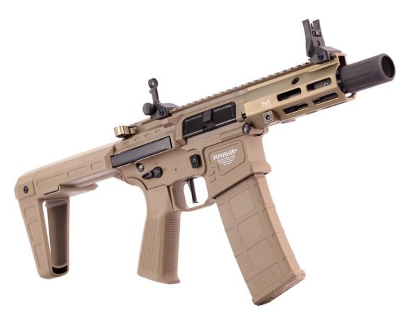 POSEIDON AEG PUNISHER QRF WITH AETHER M4 AIRSOFT RIFLE TAN