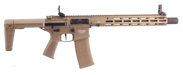 POSEIDON AEG PUNISHER SNIPER WITH AETHER M4 AIRSOFT RIFLE TAN