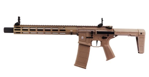 POSEIDON AEG PUNISHER SNIPER WITH AETHER M4 AIRSOFT RIFLE TAN