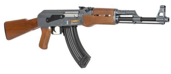 CYMA AEG AK47 SPORT FAUX WOOD FURNITURE AIRSOFT RIFLE WOOD / BLACK