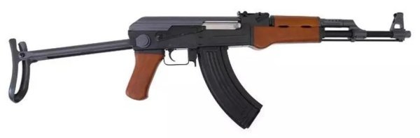 CYMA AEG AK47S STANDARD FULL METAL STEEL FOLDING STOCK REAL WOOD FURNITURE AIRSOFT RIFLE WOOD / BLACK