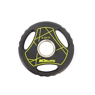 MDBUDDY ANILHA OLIMPICA DE TREINAMENTO URETANO 2.50KG TRI GRIP PRETO Arsenal Sports