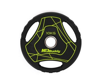 MDBUDDY ANILHA OLIMPICA DE TREINAMENTO URETANO 10KG TRI GRIP PRETO Arsenal Sports