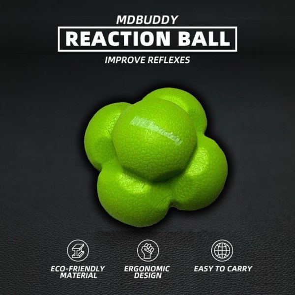 MDBUDDY PELOTA DE REACCION DE TPR 7CM VERDE