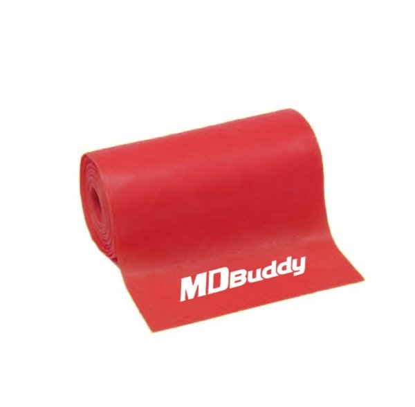 MDBUDDY BANDA ELASTICA DE TERAPIA THERABAND 12 METROS TPE TENSION LEVE 0.3MM ROJO