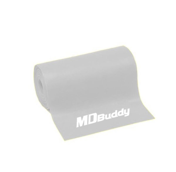 MDBUDDY BANDA ELASTICA DE TERAPIA THERABAND 12 METROS TPE TENSION EXTRA FUERTE 0.6MM GRIS