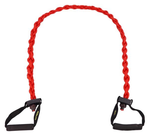 MDBUDDY TUBO ELASTICO TPE BRAIDED RESISTANCE TUBES CON MANGOS PESADO 6x10x1400MM ROJO