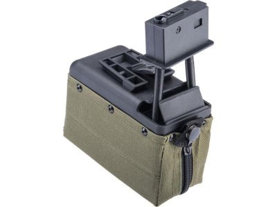 A&K MAGAZINE 1500R MINI DRUM FOR M249 OD GREEN Arsenal Sports