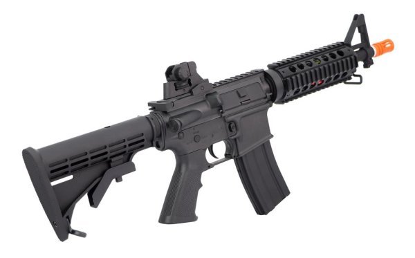 APS COLT AEG M4 CQB WITH GEARBOX SDU2.0 ESILVEREDGE POLYMER AIRSOFT RIFLE BLACK