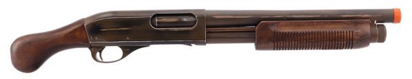 APS CO2 M870 MKIII DOUCHEBAG BATTLE WORN AIRSOFT RIFLE SHOTGUN WOOD