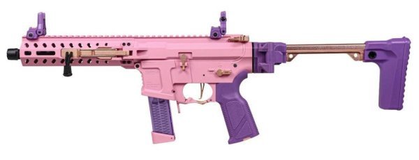 G&G AEG FAR9 RAPID FOLDING PCC AIRSOFT RIFLE GOLD & PINK