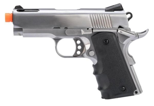 ARMORER WORKS GBB 1911 OFFICER SIZE BLOWBACK AIRSOFT PISTOL SILVER