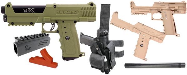 TIPPMANN MARCADOR PISTOL TiPX BLACK 0.68 PAINTBALL PISTOL OD GREEN COMBO