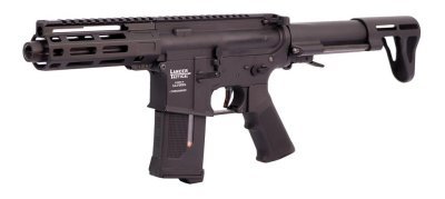 LANCER TACTICAL AEG LT04B PDW SPEED WITH HANDGUARD 5.5 AND T238 MOTOR AIRSOFT RIFLE BLACK Arsenal Sports