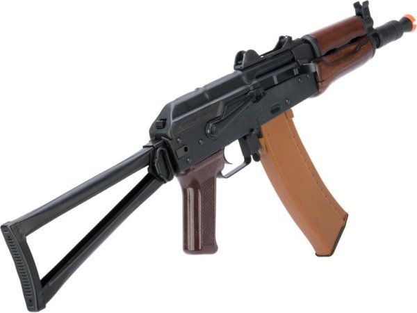 LCT AEG AK LCKS74UN STEEL FOLDING ELECTRIC BLOWBACK AIRSOFT RIFLE WOOD