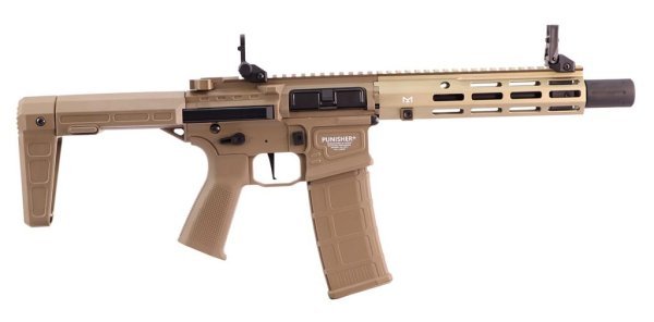 POSEIDON AEG PUNISHER PDW WITH AETHER MOSFET M4 AIRSOFT RIFLE TAN