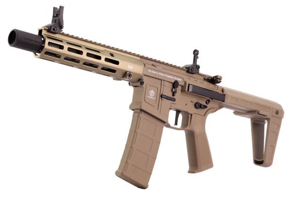 POSEIDON AEG PUNISHER PDW WITH AETHER MOSFET M4 AIRSOFT RIFLE TAN