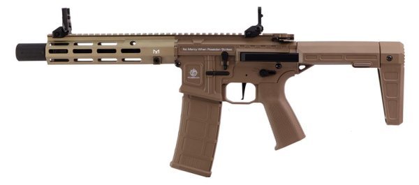 POSEIDON AEG PUNISHER PDW WITH AETHER MOSFET M4 AIRSOFT RIFLE TAN