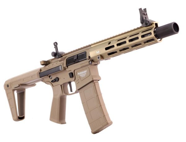 POSEIDON AEG PUNISHER PDW WITH AETHER MOSFET M4 AIRSOFT RIFLE TAN