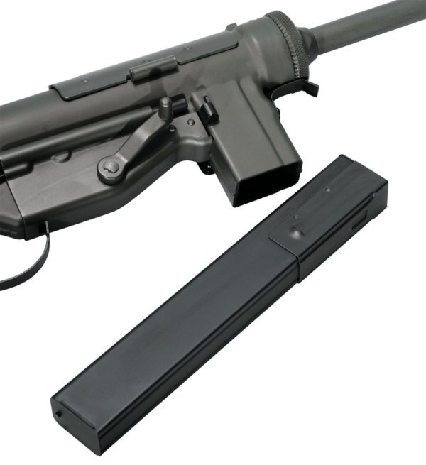 ARES AEG M3A1 SMG WWII NEW VERSION BLOWBACK AIRSOFT RIFLE BLACK WITH 1 MAGAZINE EXTRA