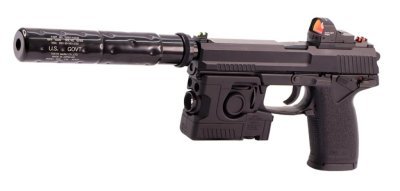 TOKYO MARUI GBB MK23 SOCOM WITH RAIL & RED DOT AIRSOFT PISTOL BLACK COMBO Arsenal Sports