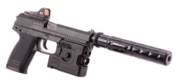 TOKYO MARUI GBB MK23 SOCOM WITH RAIL & RED DOT AIRSOFT PISTOL BLACK COMBO