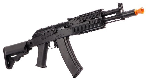 CLASSIC ARMY AEG AK74 TACTICAL FULL METAL AIRSOFT RIFLE WOOD & BLACK