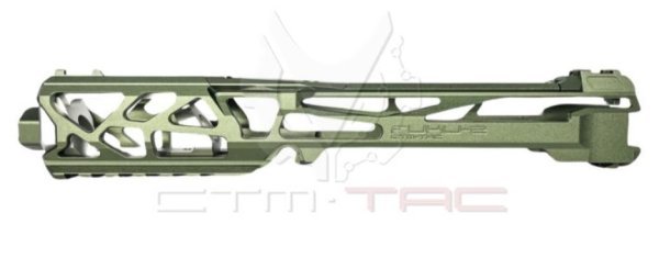 CTM-TAC FUKU-2 CNC UPPER RECEIVER KIT SKELETON LONG FOR AAP01 ARMY GREEN & SILVER