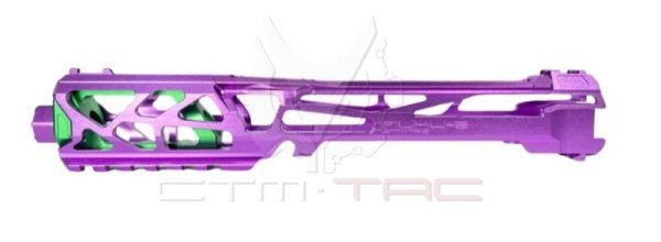 CTM-TAC FUKU-2 CNC UPPER RECEIVER KIT SKELETON LONG FOR AAP01 VIOLET & GREEN