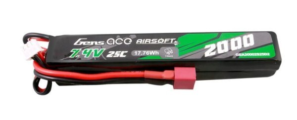 GENS ACE BATERIA LIPO 25C / 7.4 / 2000 / 2S2P JST DEANS