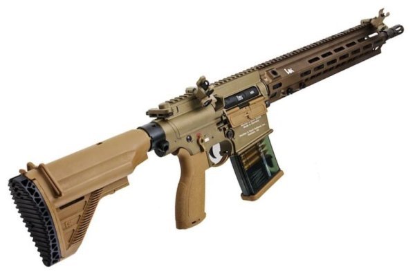 H&K KNIGHTS ARMAMENT VFC AEG M110A1 WITH GATE ASTER AIRSOFT RIFLE TAN