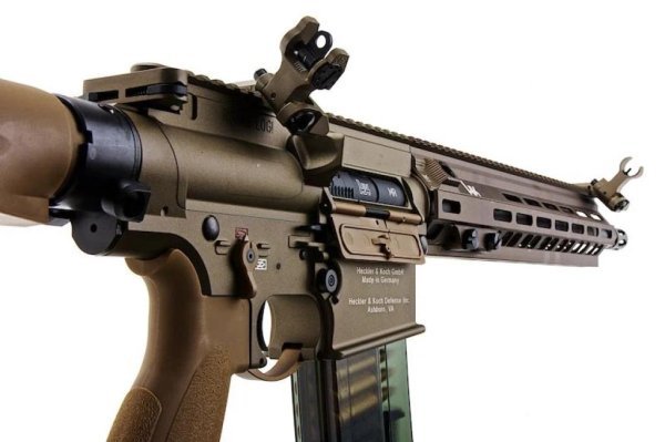 H&K KNIGHTS ARMAMENT VFC AEG M110A1 WITH GATE ASTER AIRSOFT RIFLE TAN