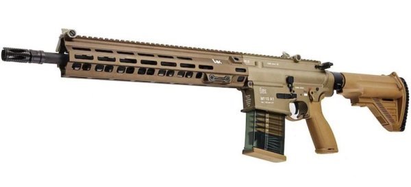 H&K KNIGHTS ARMAMENT VFC AEG M110A1 WITH GATE ASTER AIRSOFT RIFLE TAN