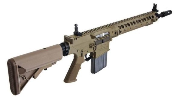 KNIGHTS ARMAMENT VFC GBB SR25 M110K1 SASS KAC ECC BLOWBACK AIRSOFT RIFLE DESERT