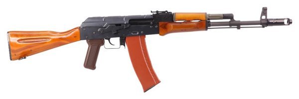 WE GBBR AK74 WOOD STOCK BLOWBACK AIRSOFT RIFLE BLACK & WOOD